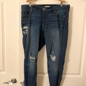 Ann Taylor LOFT plus size ripped skinny jeans